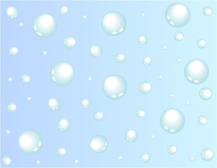 Blue bubbles on a gradient background on a white background