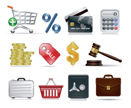 Online Shopping Store 3D icons