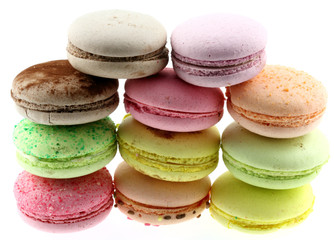 palette de macarons, fond blanc