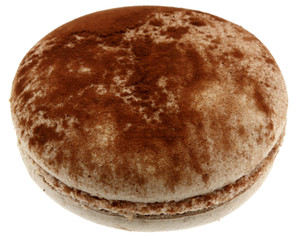 macaron chocolat, fond blanc