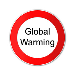 sign global warming button,