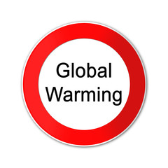 sign global warming button,