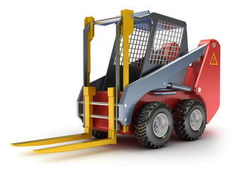 Forklift machine, isolated on white