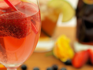 Party drinks, low depth of focus