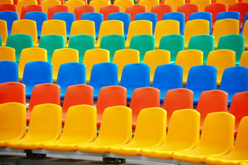 Empty colorful seats