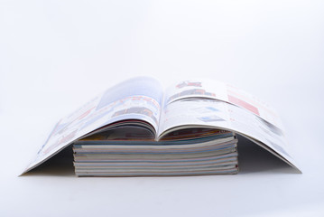 stack of colorful magazines