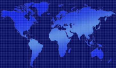 Fototapeta na wymiar Pixelated world map