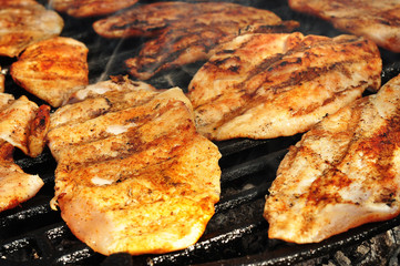 Close up of a grilled chicken breast