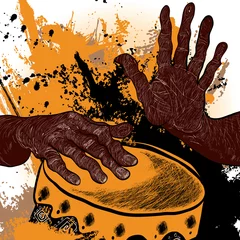 Printed kitchen splashbacks Art Studio african drummer