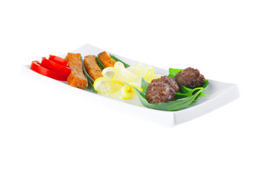 beef meatballs and basil with tomatoes