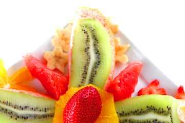 Fototapeta na wymiar served tropical fruits