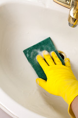 Cleaning Bathroom Tile washbowl