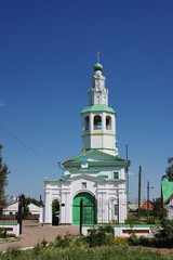 Fototapeta na wymiar church on a background blue sky