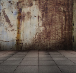 old metallic interior