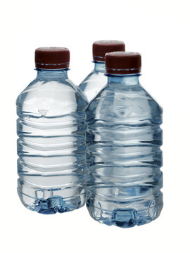 Purified spring water in the bottles