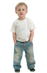 Boy isolated over white