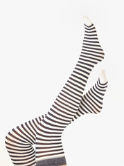 black and white stripped socks