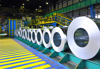 rolls of steel sheet.