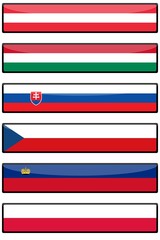 Fototapeta premium ensemble drapeaux europe centrale