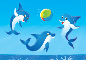 jouer aux dauphins
