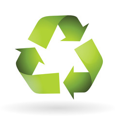 Recycle Icon in green color isolated illustration
