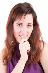 Naklejka premium Young and beautiful woman posing