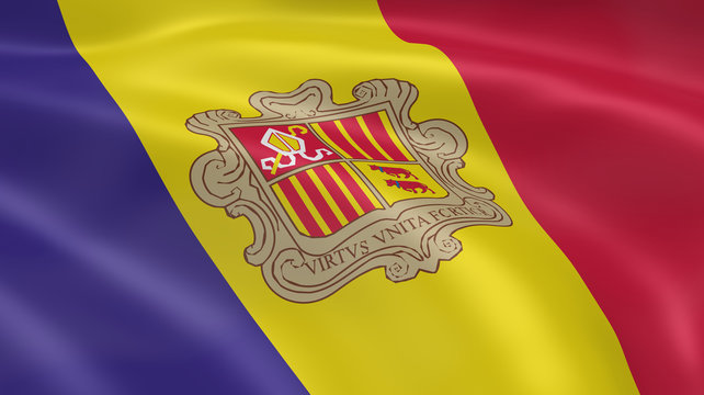 Andorran flag in the wind