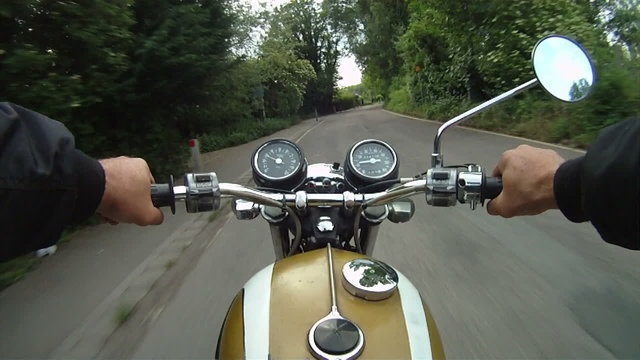 Motorbike journey along rural road