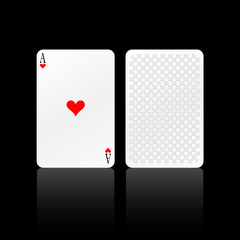 heart ace card on black background vector illustration