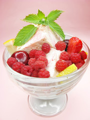 raspberry dessert with pudding