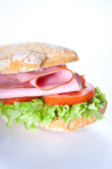 sandwich of ham lettuce and tomato