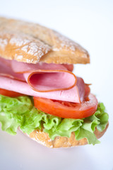 sandwich of ham lettuce and tomato
