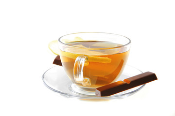lemon and tea with chocolate