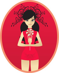 Cute girl with candy