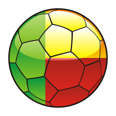 Obraz premium vector illustration of Benin flag on soccer ball