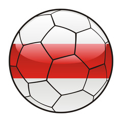 Obraz premium vector illustration of Belarus flag on soccer ball