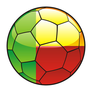 vector illustration of Benin flag on soccer ball