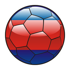 Obraz premium vector illustration of Cambodia flag on soccer ball