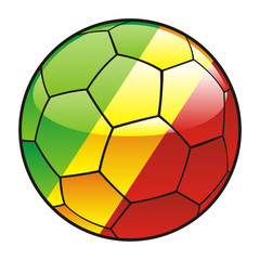 Fototapeta premium vector illustration of Congo flag on soccer ball