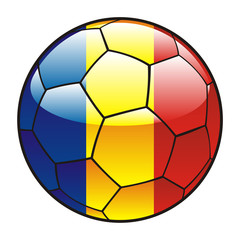 Fototapeta premium vector illustration of Chad flag on soccer ball
