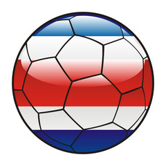 Obraz premium vector illustration of Costa Rica flag on soccer ball