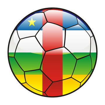 vector illustration of Central Africa flag on soccer ball