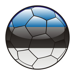 Fototapeta premium vector illustration of Estonia flag on soccer ball