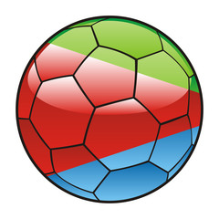 Fototapeta premium vector illustration of Eritrea flag on soccer ball