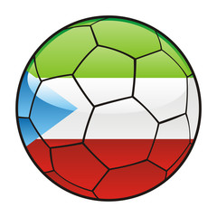 vector illustration of Equatorial Guinea flag on soccer ball