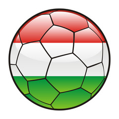 Fototapeta premium vector illustration of Hungary flag on soccer ball