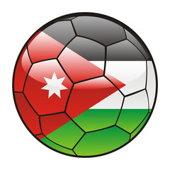vector illustration of Jordan flag on soccer ball