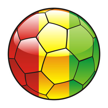 vector illustration of Guinea flag on soccer ball