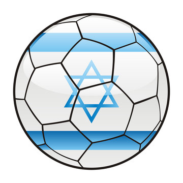 vector illustration of Israel flag on soccer ball