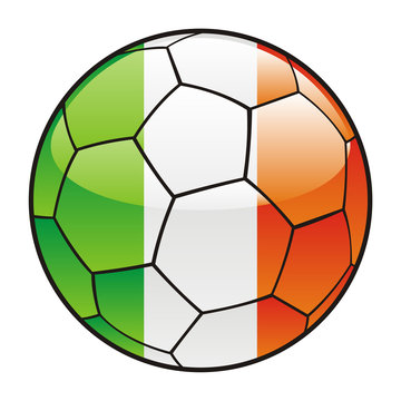 vector illustration of Ireland flag on soccer ball